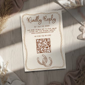 Western Cowboy Boots Barn Wedding Website QR Code 出欠カード