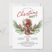 Western Cowboy Boots Christmas Party Invitation 招待状 (正面)