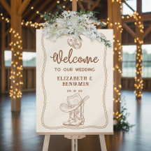 Western Cowboy Boots Horseshoe Wedding Welcome