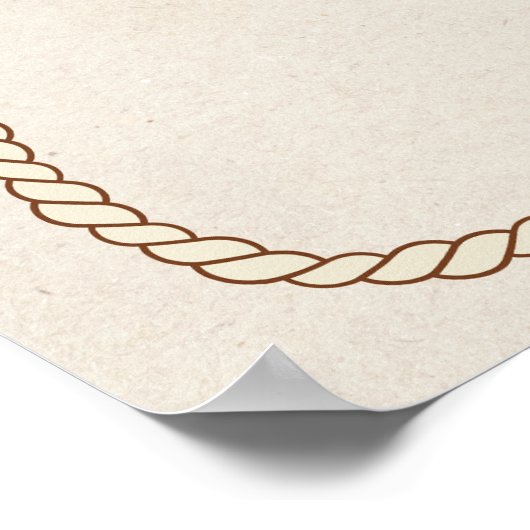 Western Cowboy Boots Horseshoe Wedding Welcome ポスター (角)