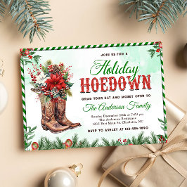Western Cowboy Christmas Hoedown Party 招待状