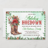 Western Cowboy Christmas Hoedown Party 招待状 (正面)
