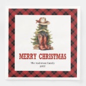 Western Cowboy Country Christmas Paper Napkins (正面)