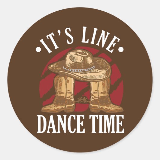 Western Cowboy Cowboy Boots Dance Shoes It's Line ラウンドシール (正面)