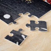 Western Cowboy Cowgirl Red Barn Christmas ジグソーパズル (側面)