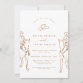 Western Cowboy Cowgirl Wedding 招待状 (正面)