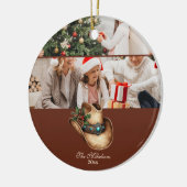 Western Cowboy Hat Christmas セラミックオーナメント (左)