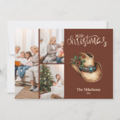 Western Cowboy Hat Christmas 3 Photo シーズンカード (正面)