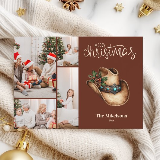 Western Cowboy Hat Christmas 4 Photo   シーズンカード
