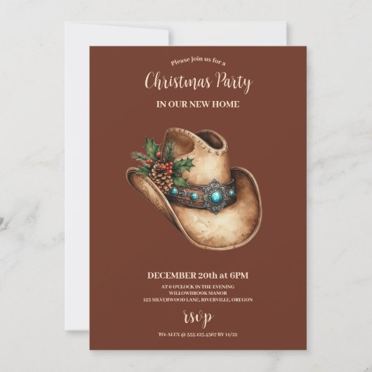 Western Cowboy Hat Christmas 9 Photo   招待状 (正面)