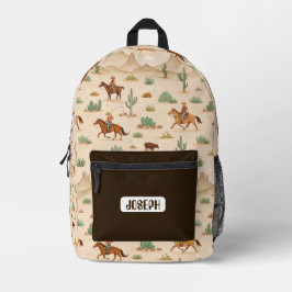 Western Cowboy Kids Personalized Backpack プリントバックパック