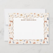 Western Cowboy Nursery Note Card 招待状 (正面)