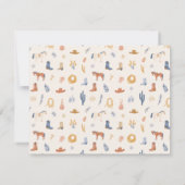 Western Cowboy Nursery Note Card 招待状 (裏面)