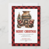Western Cowboy Plaid Buffalo Christmas Card シーズンカード (正面)