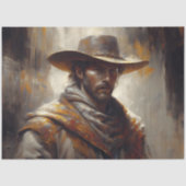 Western Cowboy Portrait Art Decoupage 薄葉紙 (正面)