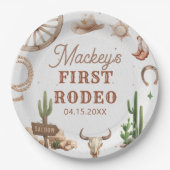 Western Cowboy Rodeo Birthday Paper Plate ペーパープレート (正面)