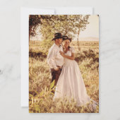 Western Cowboy Rope Horseshoe Photo Thank You Card 招待状 (裏面)