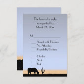 Western Cowboy RSVP(メニュー選択付き) 出欠カード (正面/裏面)