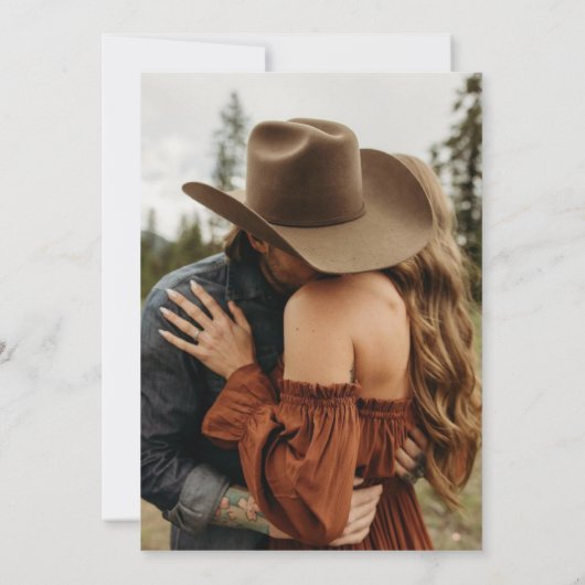 Western Cowboy Rustic Wedding  招待状 (裏面)