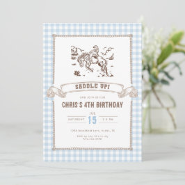 Western Cowboy Saddle Up Birthday Party  招待状