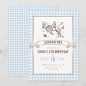 Western Cowboy Saddle Up Birthday Party  招待状 (正面/裏面)