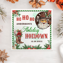 Western Cowboy Santa Christmas Hoedown Party スタンダードカクテルナプキン