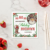 Western Cowboy Santa Christmas Hoedown Party  スタンダードカクテルナプキン (インサイチュ)