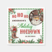Western Cowboy Santa Christmas Hoedown Party  スタンダードカクテルナプキン (正面)