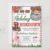Western Cowboy Santa Christmas Hoedown Party 招待状 (正面)