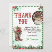 Western Cowboy Santa Christmas Party サンキューカード (正面)