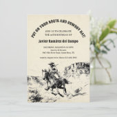 Western Cowboy Vaquero Wild West Horse Birthday 招待状 (スタンド正面)