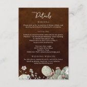 Western Cowboy Vintage Botanical Wedding Details エンクロージャーカード (正面)