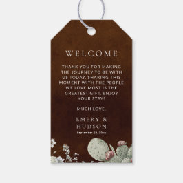 Western Cowboy Vintage Southwest Floral Dk Wedding ギフトタグ