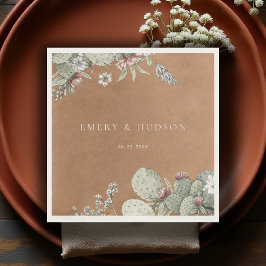 Western Cowboy Vintage Southwest Floral Wedding スタンダードランチョンナプキン