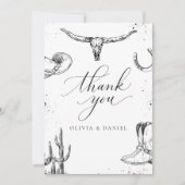 Western Cowboy Wedding Thank You Card サンキューカード (正面)