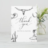Western Cowboy Wedding Thank You Card サンキューカード (スタンド正面)