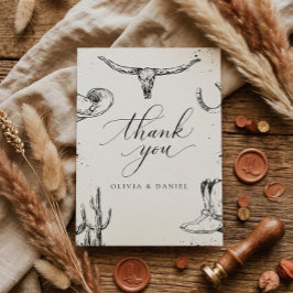 Western Cowboy Wedding Thank You Card サンキューカード