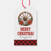 Western cowboy wheel Christmas tag editable  ギフトタグ (正面)