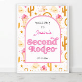 Western Cowgirl 2nd Rodeo Birthday Party Welcome ポスター