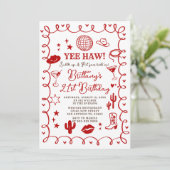 Western Cowgirl 30th Birthday Invitation 招待状 (スタンド正面)