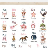 Western Cowgirl Alphabet ABC Poster For Kids Room ポスター