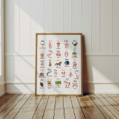 Western Cowgirl Alphabet ABC Poster For Kids Room ポスター