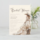 Western Cowgirl and Lace Bridal Shower  招待状 (スタンド正面)