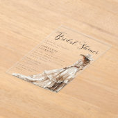 Western Cowgirl and Lace Bridal Shower  Invitation アクリル招待状 (レイダウン)