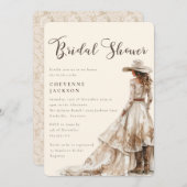 Western Cowgirl and Lace Bridal Shower  Invitation 招待状 (正面/裏面)
