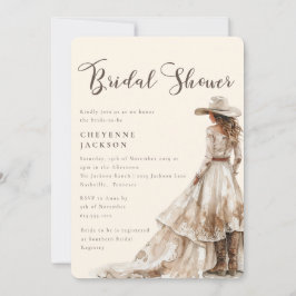 Western Cowgirl and Lace Bridal Shower  Invitation 招待状