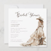 Western Cowgirl and Lace Cowboy Boots Baby Shower  招待状 (正面)