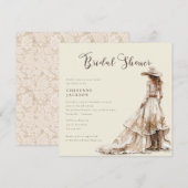 Western Cowgirl and Lace Cowboy Boots Baby Shower 招待状 (正面/裏面)