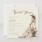 Western Cowgirl and Lace Cowboy Boots Baby Shower 招待状 (正面)