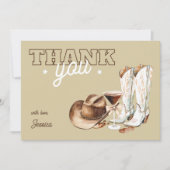 Western Cowgirl Beige Dirty Thirty 30th Birthday サンキューカード (正面)